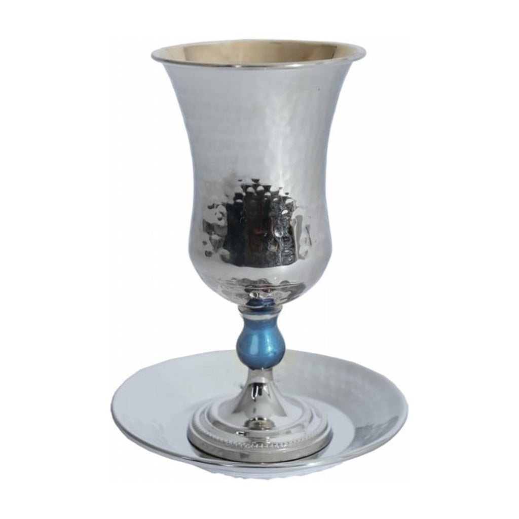 Kiddush Cup with Tray, Hammered