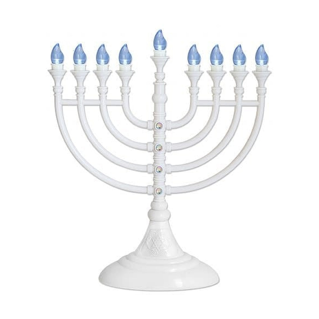Traditional White LED Menorah