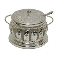 Honey Dish, Charoset Dish, Silver/Glass with Handles