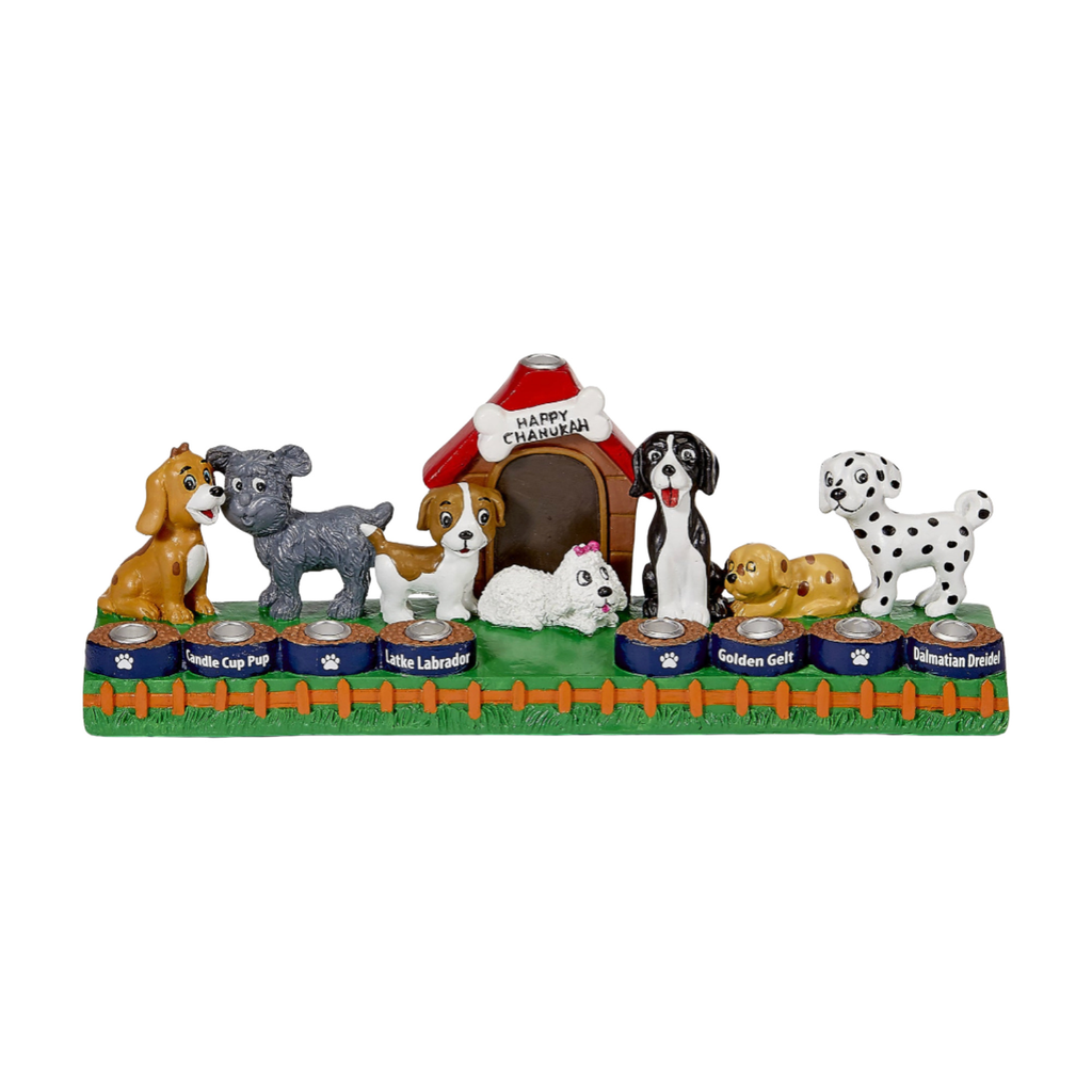 Polyresin Menorah, Dogs Design