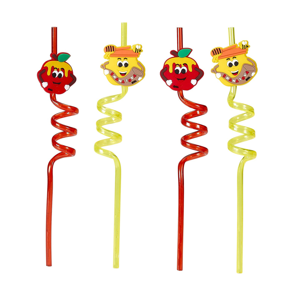 Rosh Hashanah Fun Straws, Set of 4