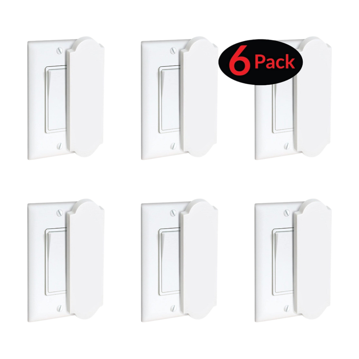 6-Pack  Magnetic Light Switch Cover Flat / Decora