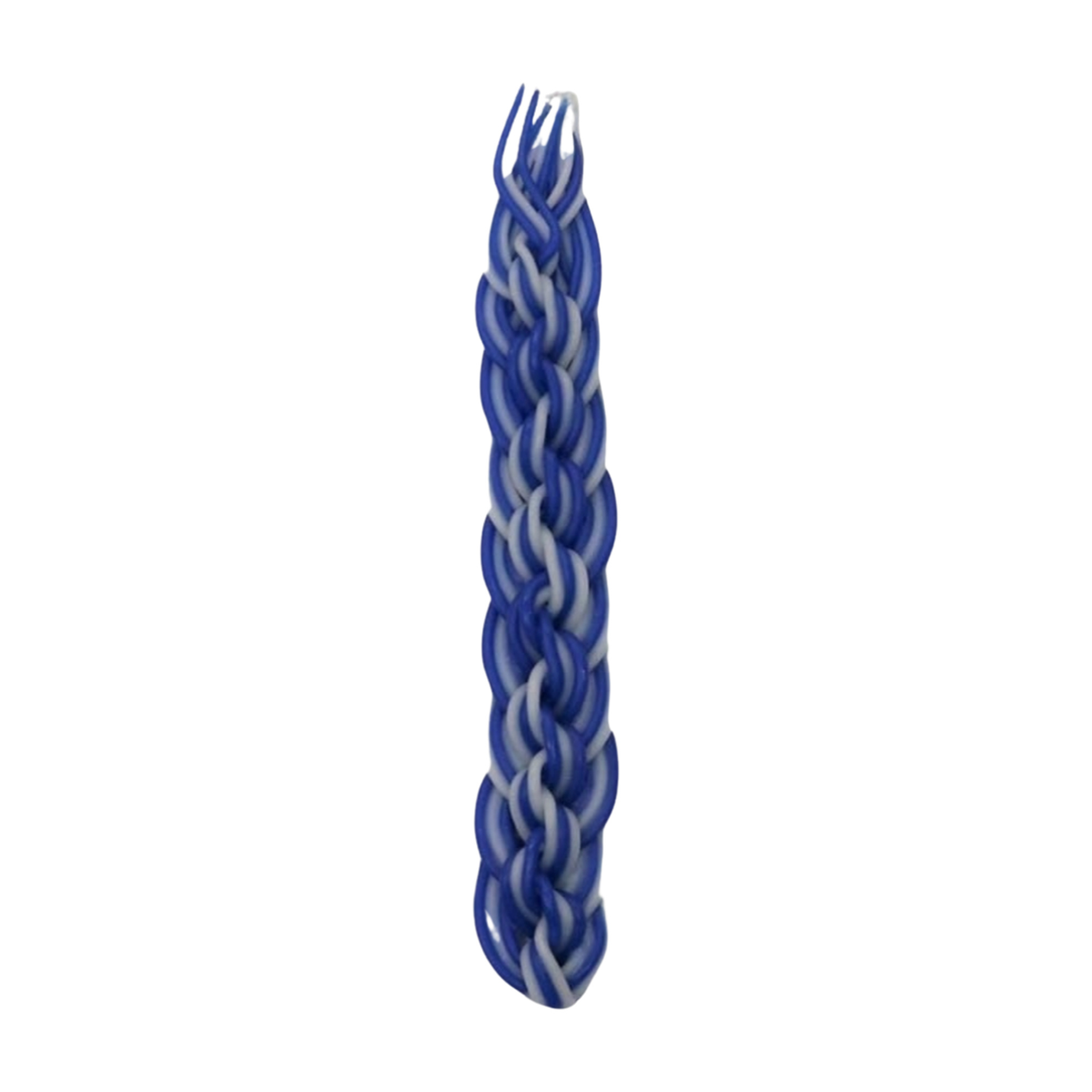 Braided Havdallah Candle Bees Wax Blue/White - 13.5" H