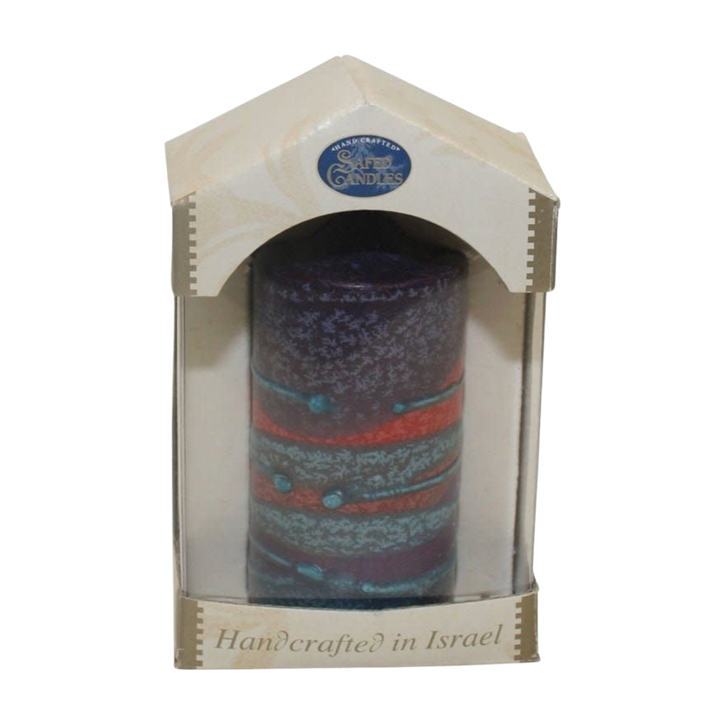 Safed Pillar Havdallah Candle Sunrise Purple Large 3"X6" #SC-SRPL-P (SRP-P3X6)- BOX 54,55,56