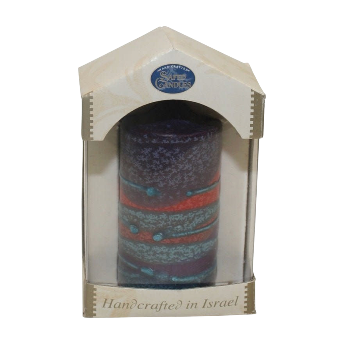 Safed Pillar Havdallah Candle Sunrise Purple Large 3"X6" #SC-SRPL-P (SRP-P3X6)- BOX 54,55,56