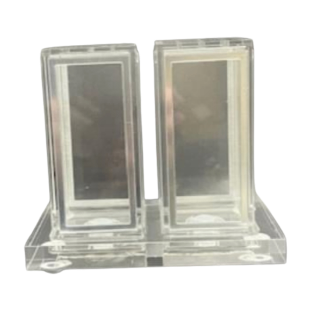 Salt and Pepper Shakers, Acrylic, Silver Trim