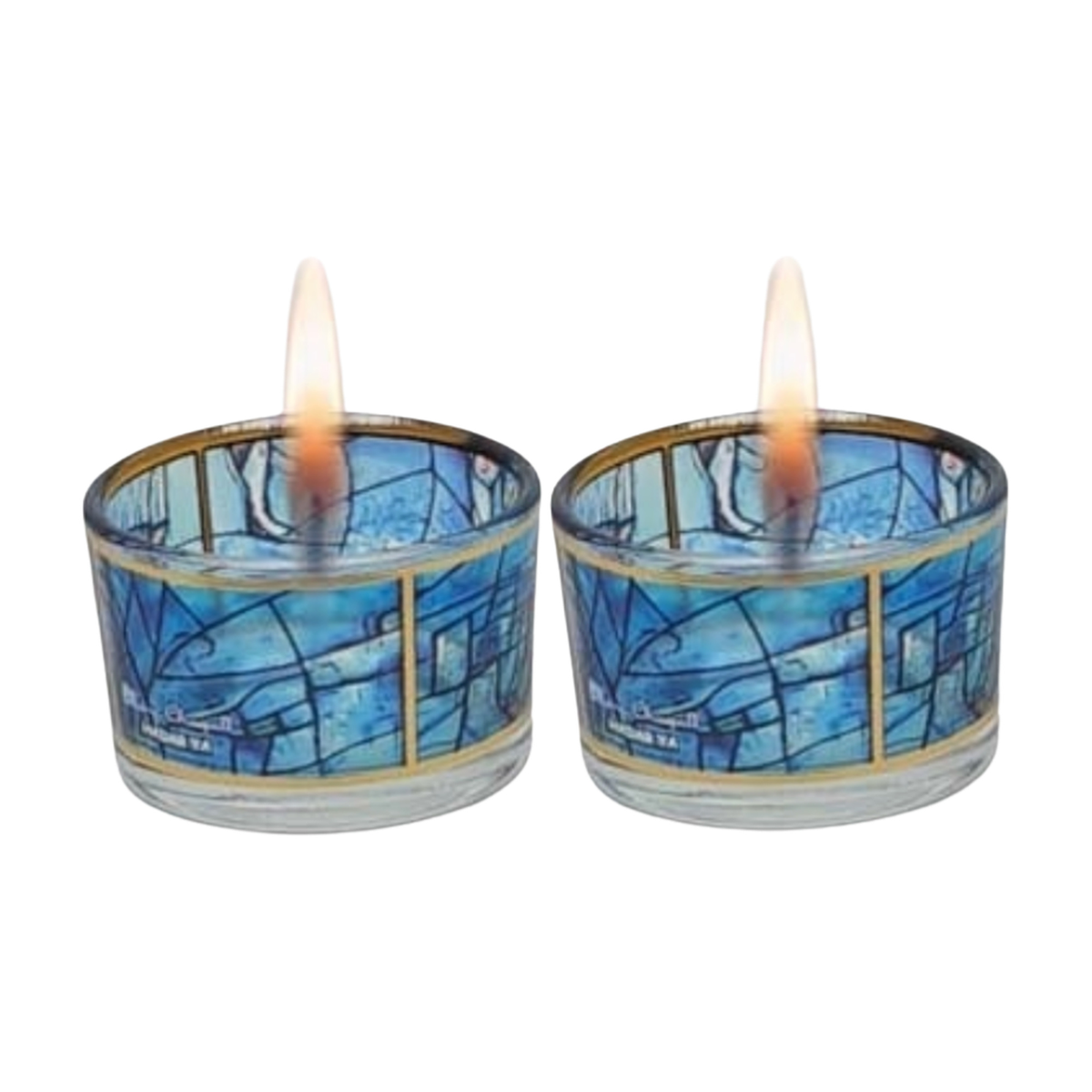 Glass Tealight Candle Holders, Chagall Windows Design