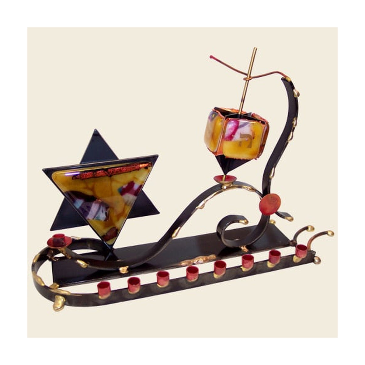 Menorah with Dreidel