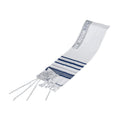 Tallit, Synthetic, Blue & Silver Stripes Size 55 (51'' x 72'') Ashkenazi Meyuchad (Machine Made)