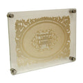 Challah Tray, Glass with Laser Cut Gold Design