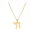 Chai Necklace, 20in Chain, Gold Finish