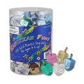 Medium Plastic Dreidels, Assorted Metallic Colours - Bulk Pack (100pcs)