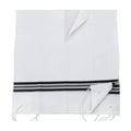 Wool Tzitzit / Arbah Kanfot, Black Stripes, V-Neck 20 Ashkenazi Avodat Yad (Handmade) Thin Gauge