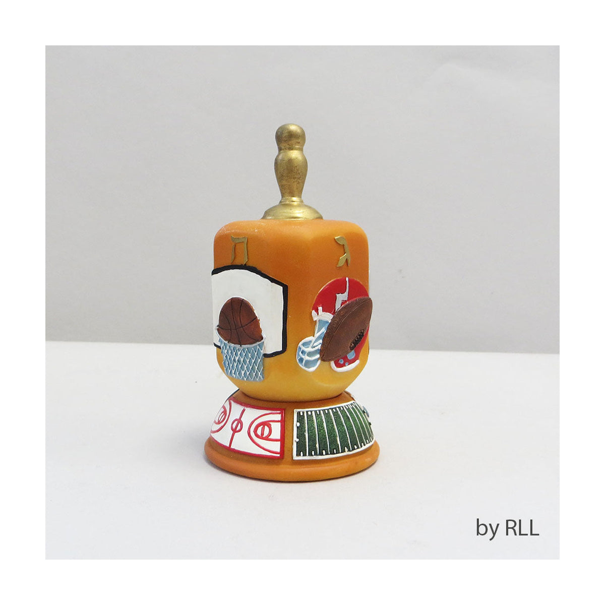 Dreidel with Stand, Orange Sports Design