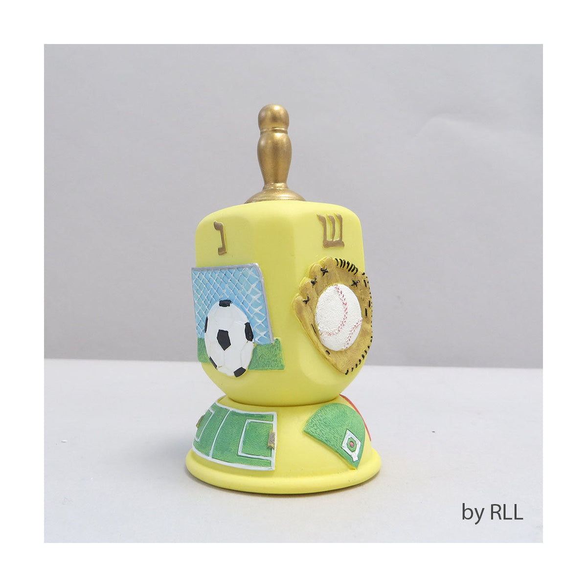 Dreidel with Stand, Yellow Sports Design