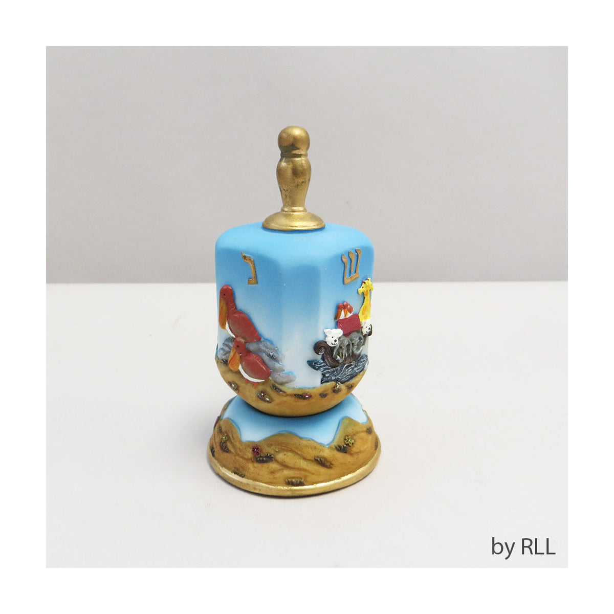 Dreidel with Stand, Noah's Ark Design