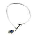 White String Hamsa Bracelet with Eye