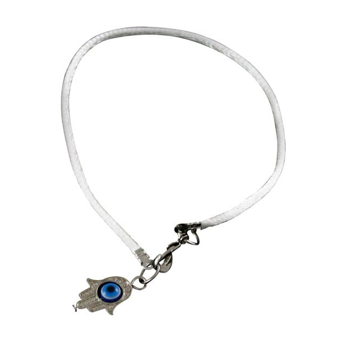 White String Hamsa Bracelet with Eye