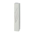 Cement-Look Mezuzah, White with Silver Shin, 12cm