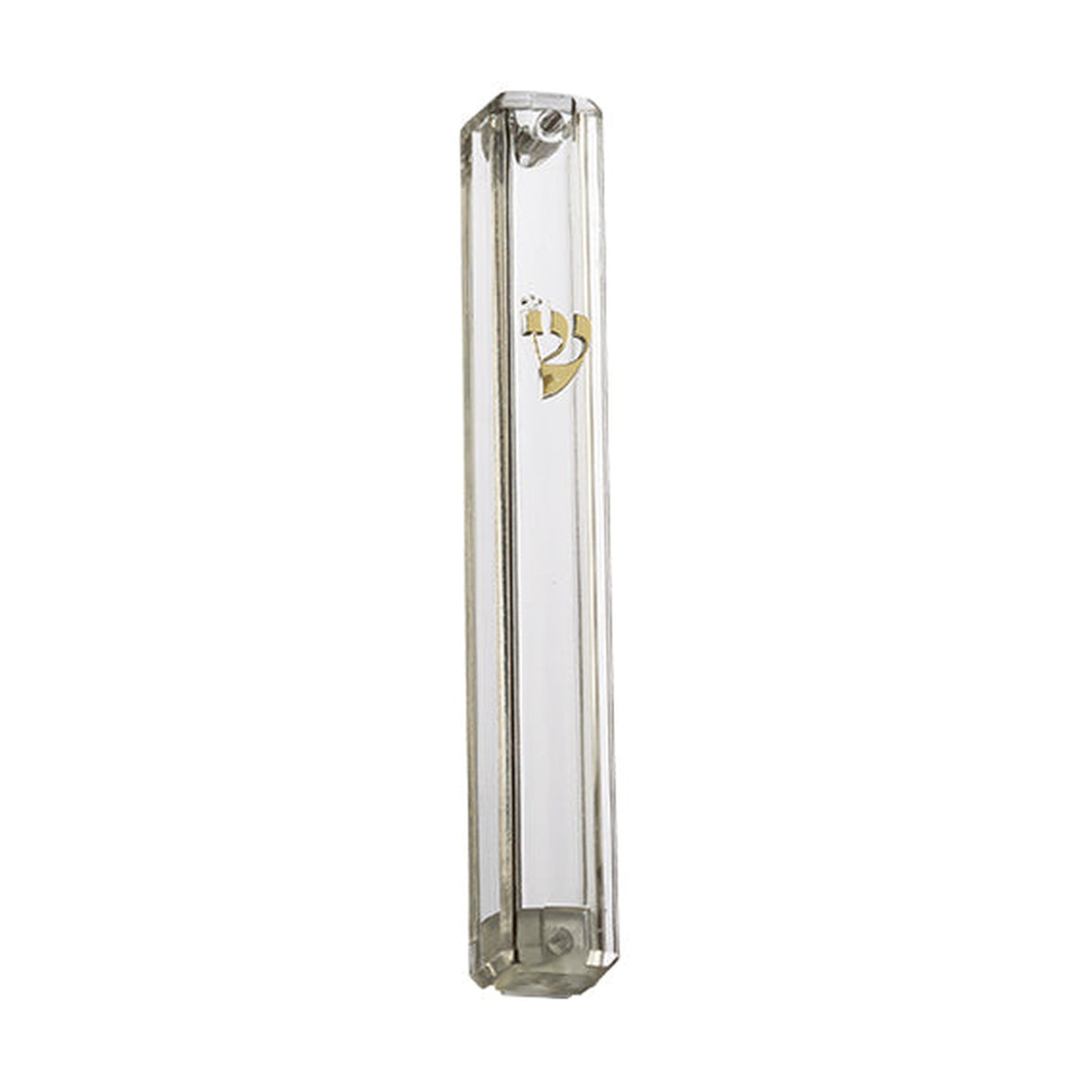 Clear Lucite Mezuzah, 12cm
