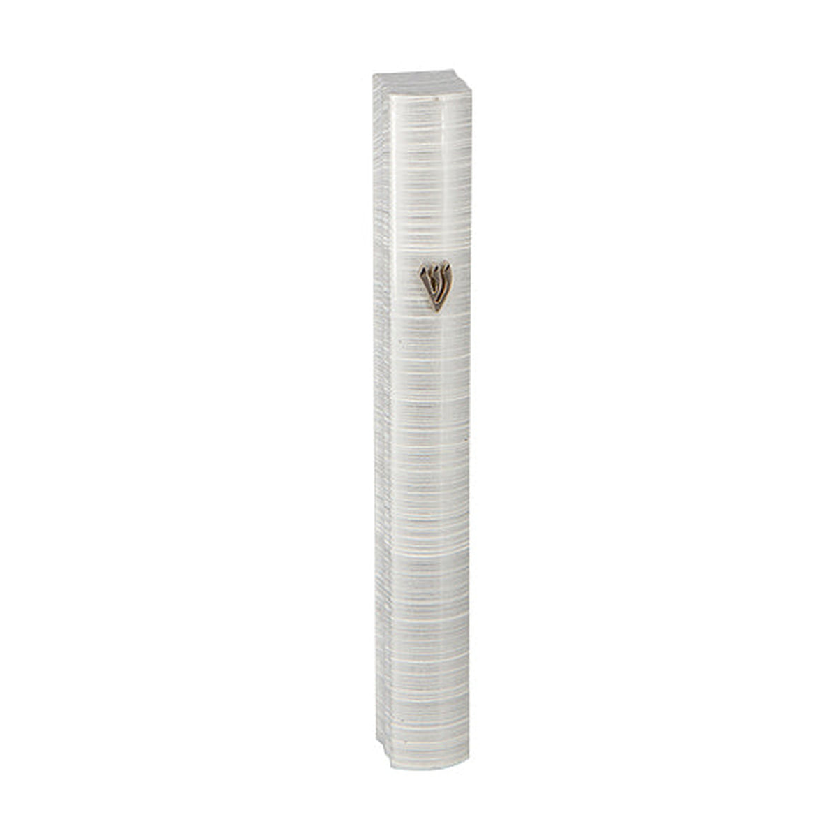 Aluminum Mezuzah with Textured Effect, White, 12cm