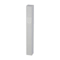 Aluminum Mezuzah with Square Profile, White with Silver Shin, 12cm