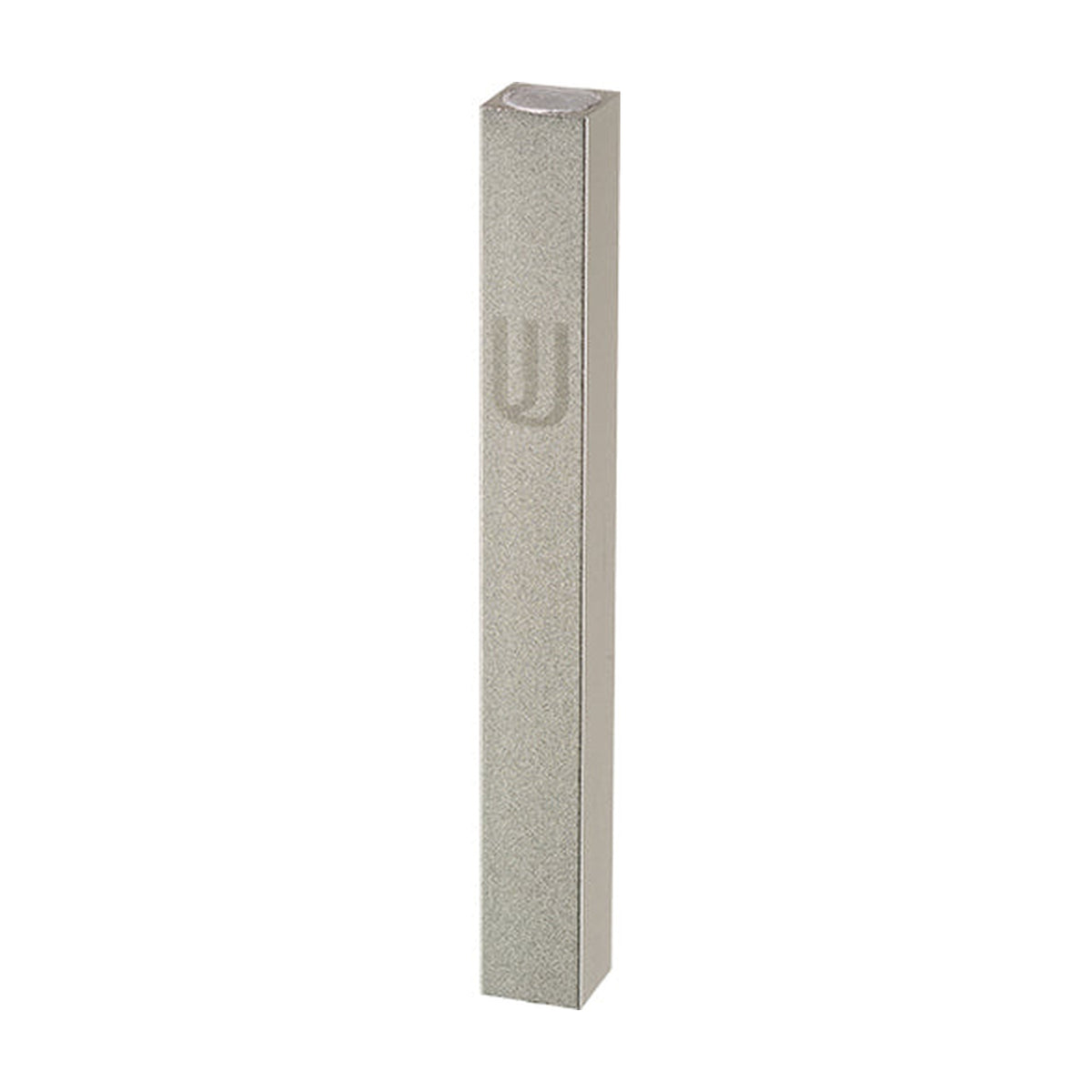 Sandblasted Aluminum Mezuzah, Grey, 12cm