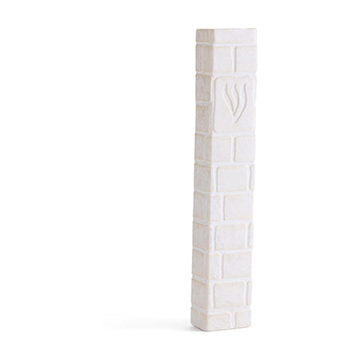 Kotel-Effect Mezuzah, Square Profile, Light Stone Colour, 15cm