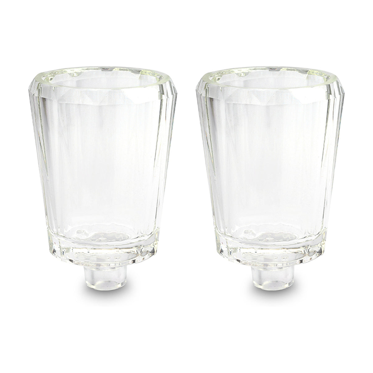 Pair of Crystal Candle Oil Cups, 5x7cm