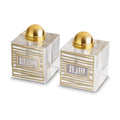 Crystal Salt and Pepper Shakers with Gold Trim