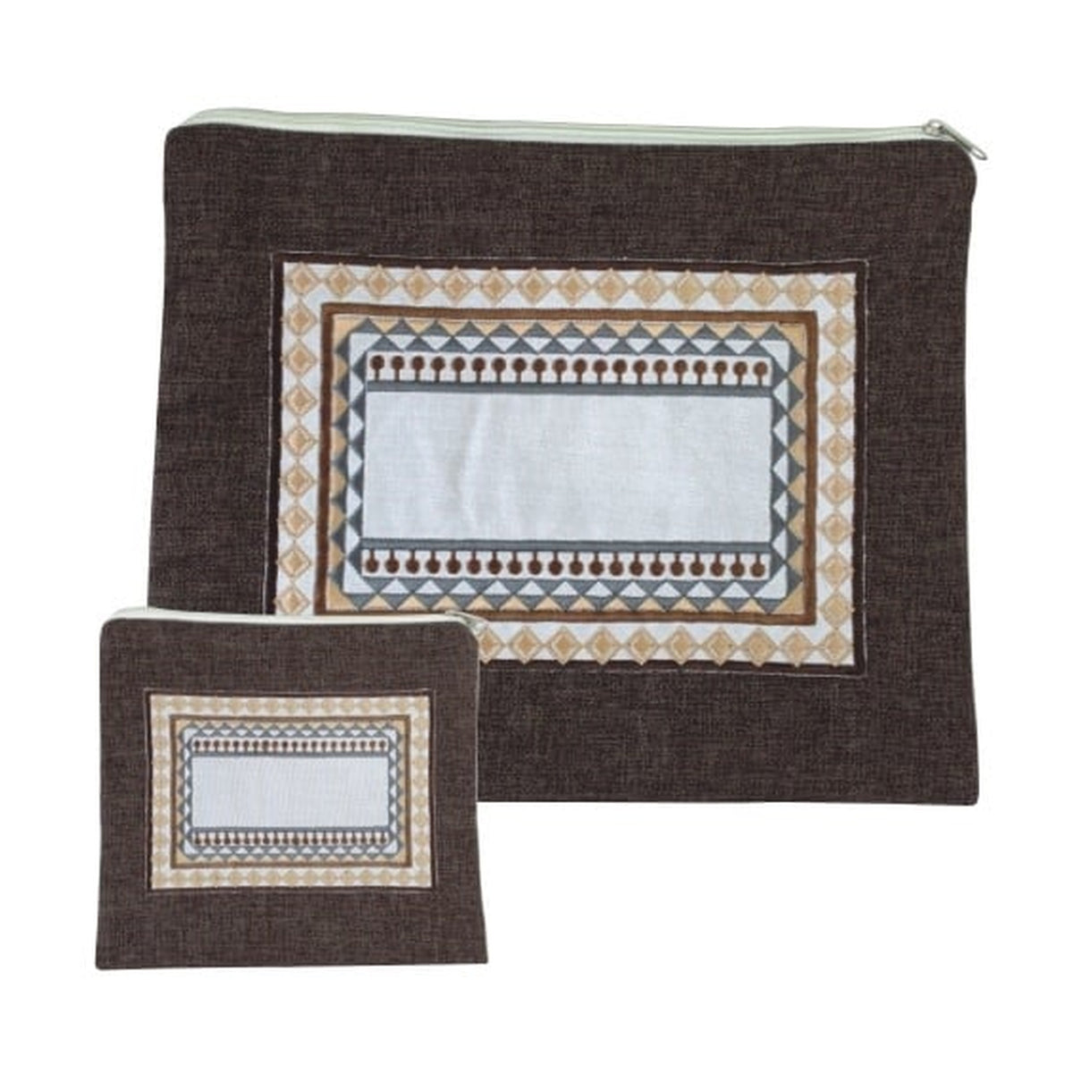 Linen Tallit and Tefillin Bag Set, Brown