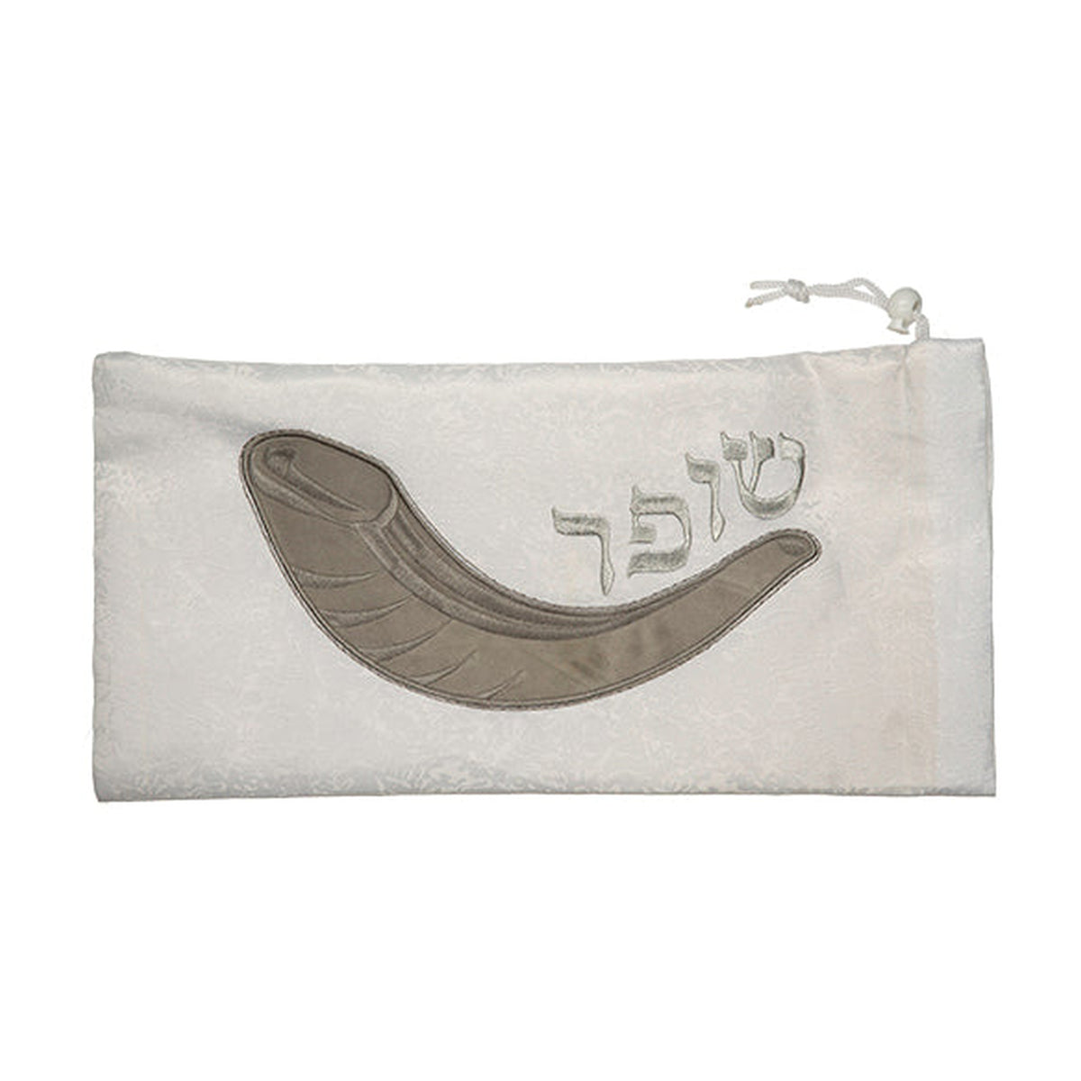 Shofar Pouch, White Brocade