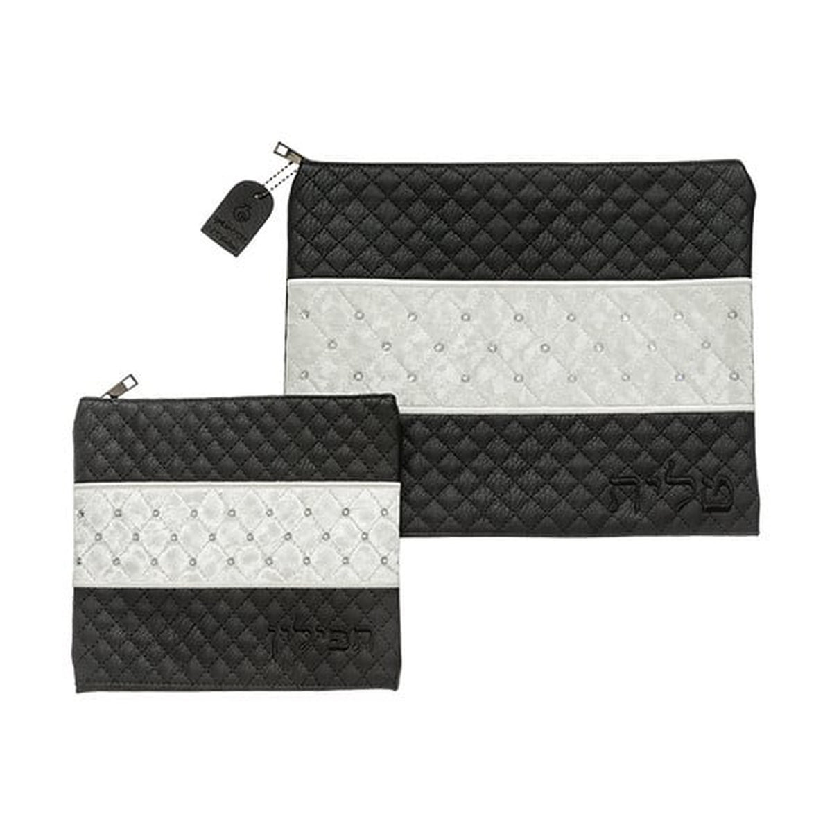 Leatherette Tallit and Tefillin Set with Inlaid Crystals