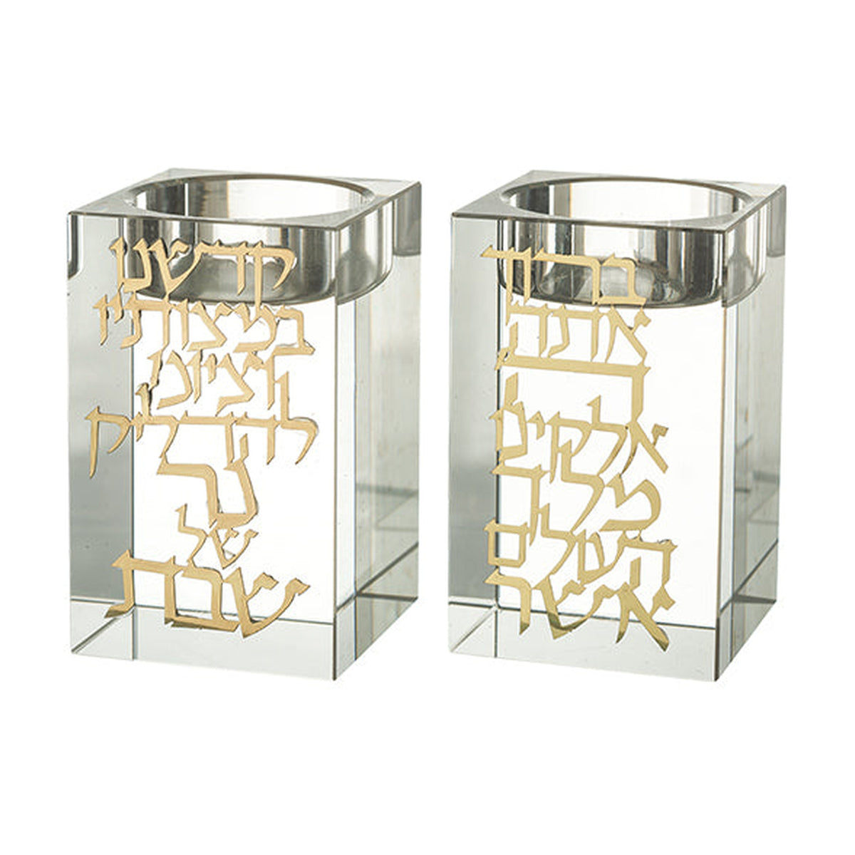 Crystal Candlesticks, Square Profile