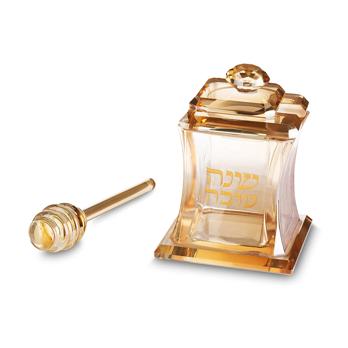 Crystal Honey Dish, Gold