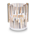 Lucite Washing Cup with Black and Gold Print Design