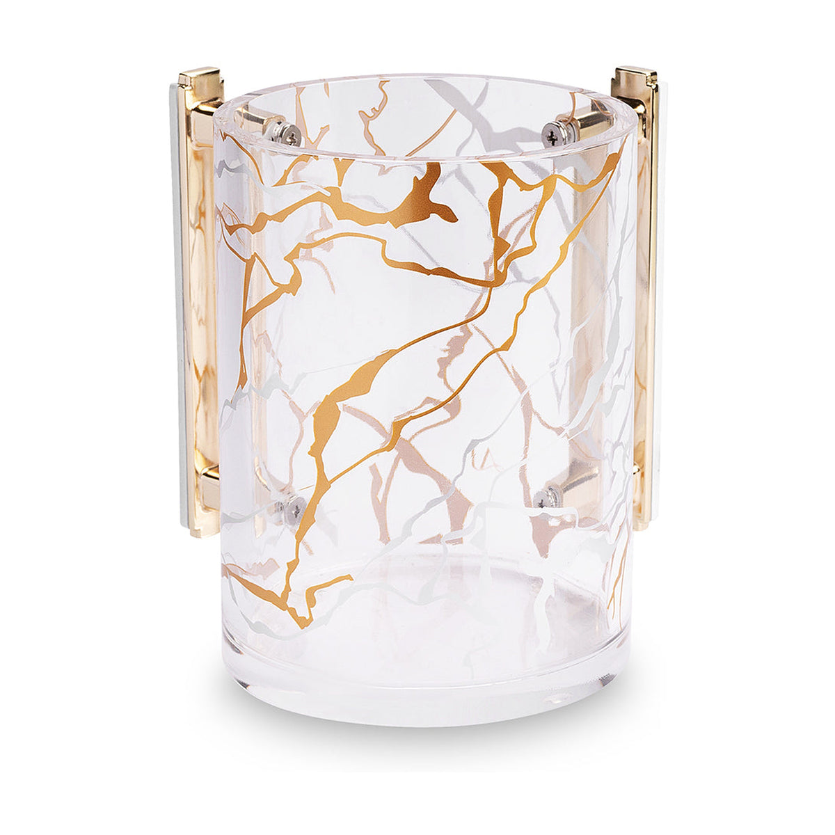 Lucite Washing Cup with Gold Marble Design