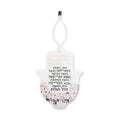 Hamsa, White Polyresin, Business Blessing