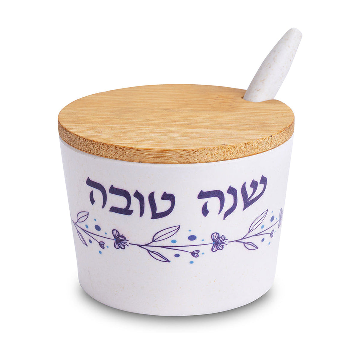 Bamboo-Plastic Honey Dish, Shana Tova Design