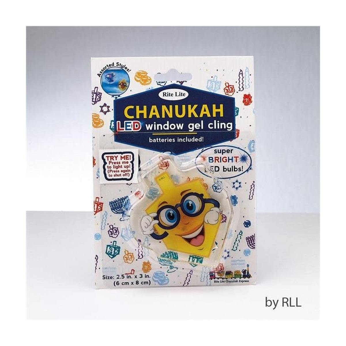 Chanukah LED Gel Cling Dreidel Design