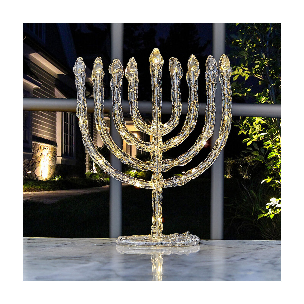 Twinkling Chanukah Menorah Decoration