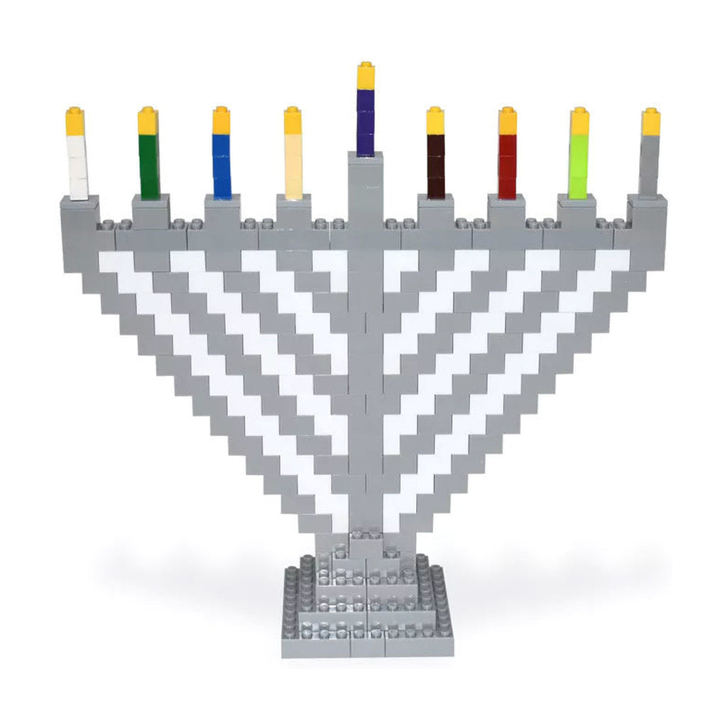 Build-A-Brick LEGO-Style Menorah