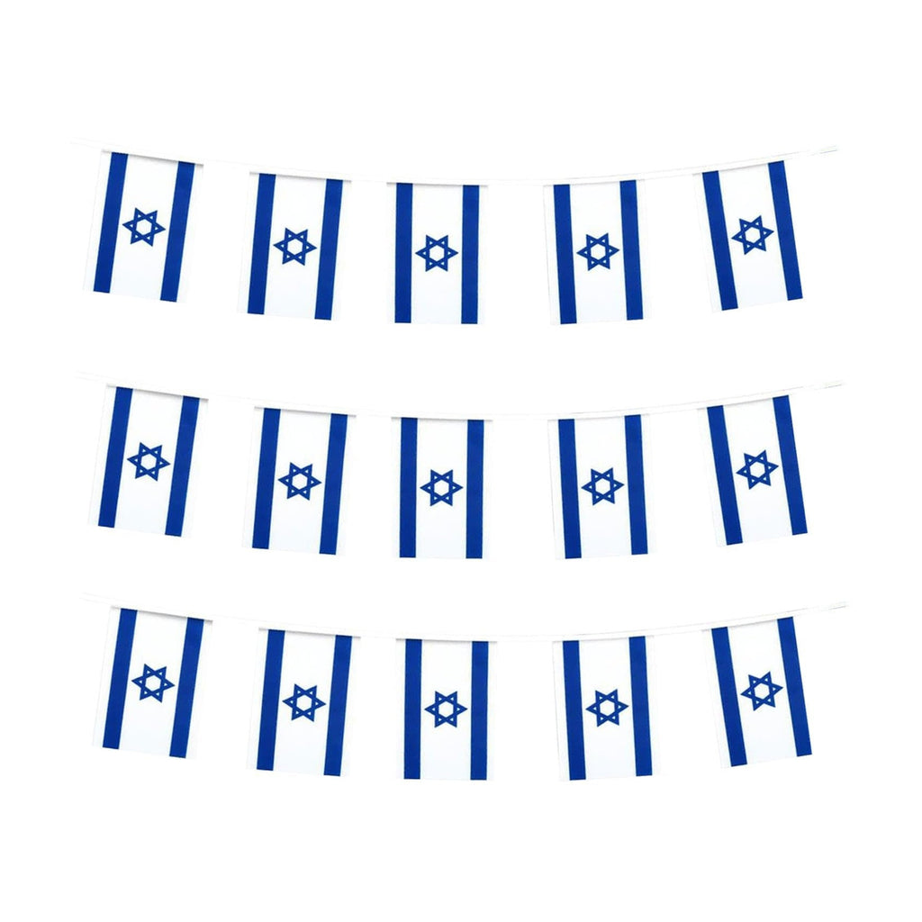 Israel Bunting Banner String Flags, 25 Feet