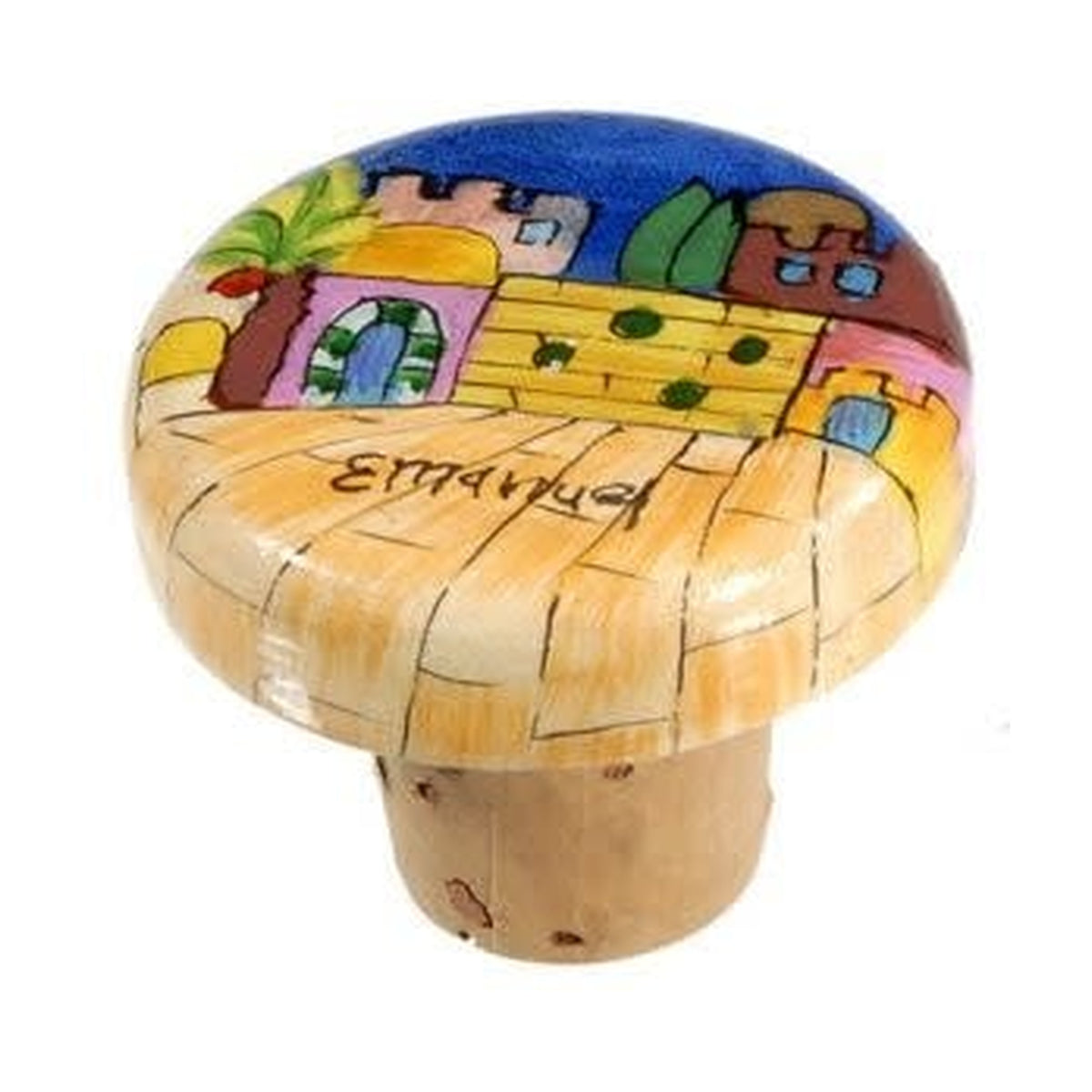 Wine Bottle Cork, Hand-Painted Wood