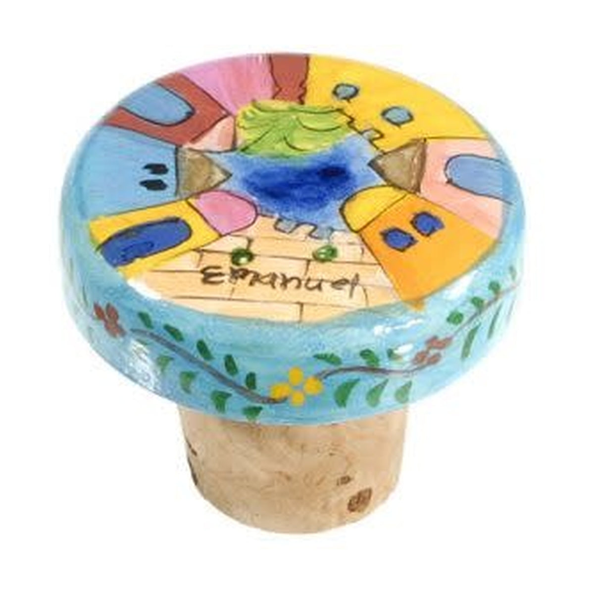 Wine Bottle Cork, Hand-Painted Wood