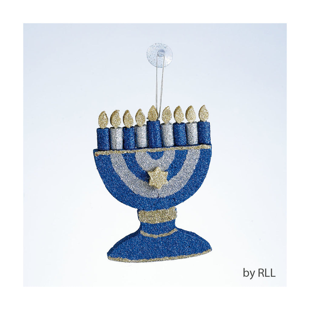 Chanukah Menorah Glitter Decoration