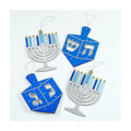 Chanukah Hanging Glitter and Foil Decorations, 4pcs