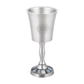 Kiddush Cup, Stemmed, Pewter with Black Pearl Inlay