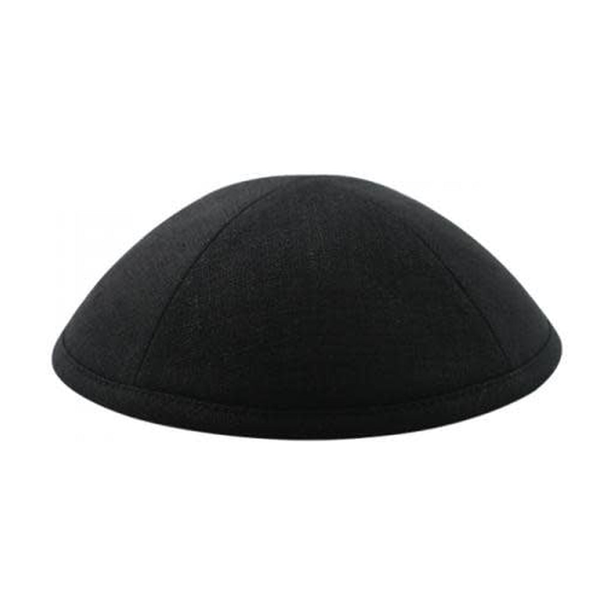 Black Linen Kippah with Perma-Clip, Size 4 - 20cm