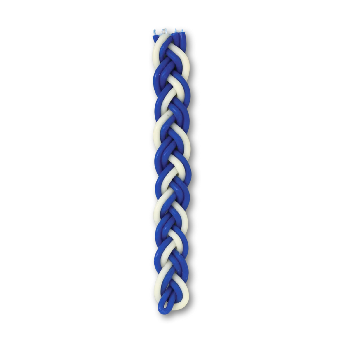 Blue/White Flat Braided Beeswax Havdalah Candle